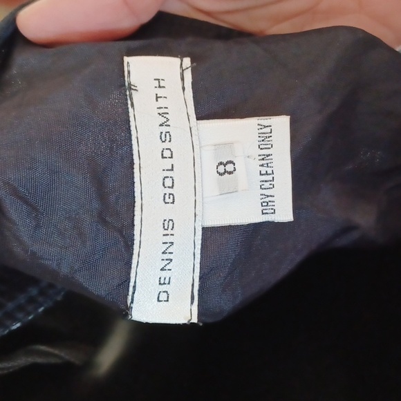 Vtg Dennis Goldsmith Black/white polkadot 80's Dress, open back, lined - Picture 6 of 8